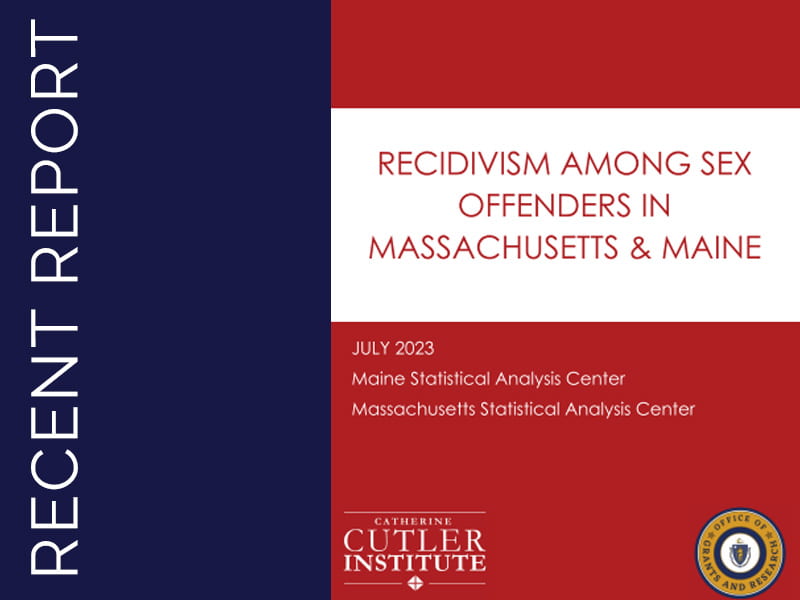 Slider image of report titled "Recidivism Among Sex Offenders in Massachusetts and Maine"
